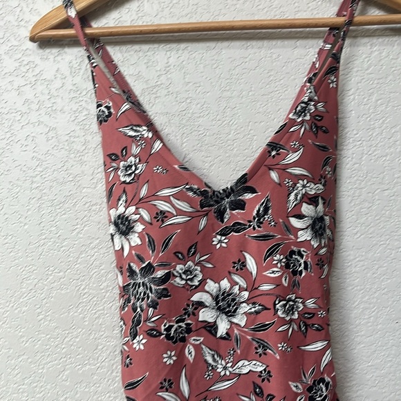 Kona Sol One Piece Bathing Suit Floral Pink Black Size Medium - Picture 2 of 13